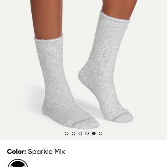 Bombas sparkly 3 pack calf socks.  Black, pink and silver - Picture 4 of 11